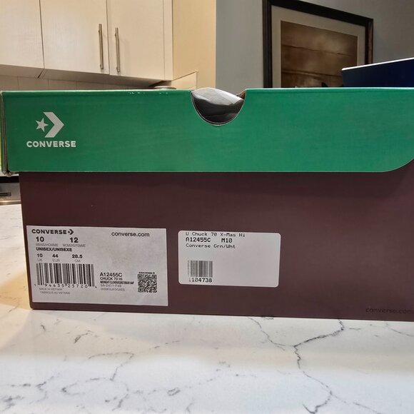 Converse W Chuck 70 High 'X-Mas Gingerbread & Knit Sock Sneakers A12455C MENS 10 - Picture 9 of 16